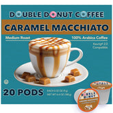 Double Donut Coffee frente del paquete mostrando 20 cápsulas y diseño atractivo