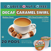 Double Donut Coffee paquete frontal mostrando 20 cápsulas y beneficio conveniencia