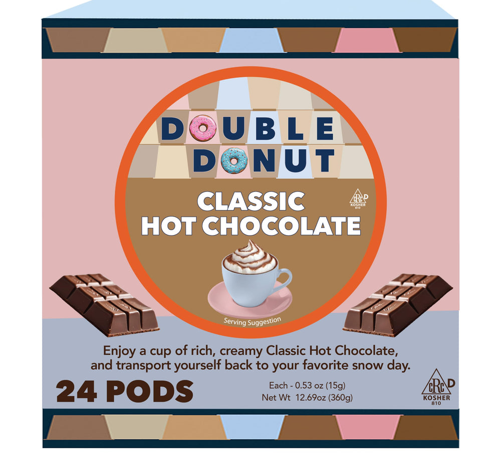 Double Donut Coffee pack frontal mostrando 24 cápsulas y beneficio conveniencia
