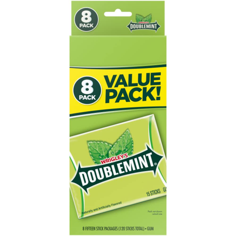 Doublemint frente del paquete mostrando diseño y cantidad de piezas