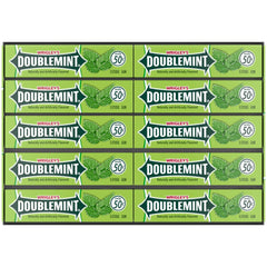Doublemint paquete frontal mostrando 40 sobres y beneficio de abastecimiento