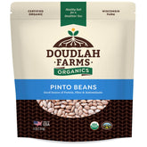 Doudlah Farms paquete frontal mostrando 5 lb y certificación orgánica, confianza