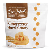 Dr. John's paquete frontal butterscotch muestra tamaño y beneficios sin azúcar