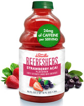 Dr. Smoothie botella frontal Strawberry Acai mostrando etiqueta y tamaño conveniente