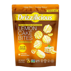 Drizzilicious empaque frontal mostrando diseño y tamaño del snack