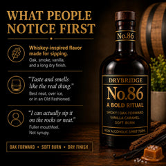 DRYBRIDGE botella sostenida en mano que ilustra tamaño y presencia