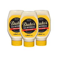 DUKE'S botella frontal mostrando etiqueta y beneficio de sabor auténtico