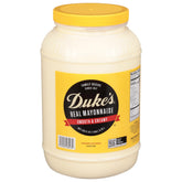 DUKE'S frasco frontal mostrando etiqueta y volumen grande, práctico para cocina