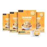 Dunkin' frente del empaque con cajas mostrando cantidad y marca, facilita compra por volumen