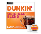 Dunkin’ caja frontal mostrando 44 cápsulas, conveniencia para el hogar
