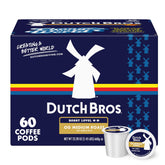 Dutch Bros caja frontal mostrando diseño y sabor equilibrado