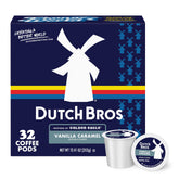 Dutch Bros caja frontal mostrando diseño y beneficios del sabor