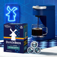 Dutch Bros etiqueta con información y beneficios del producto