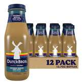 Dutch Bros botella frontal mostrando el latte listo para beber y conveniencia