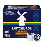 Dutch Bros paquete frontal mostrando diseño y cantidad 60