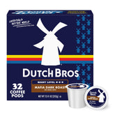 Dutch Bros packaging frontal mostrando caja y beneficio conveniencia