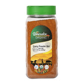 DWARAKA curry powder hot frontal del envase, calidad orgánica visible