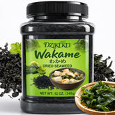 dzikekei envase frontal wakame 12oz que muestra cantidad y pureza