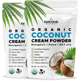 Earth Circle Organics frente del empaque mostrando paquete resellable y beneficio de pureza