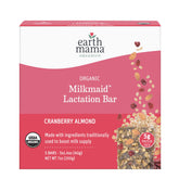 Earth Mama empaque frontal cranberry almond mostrando etiqueta orgánica y beneficio práctico