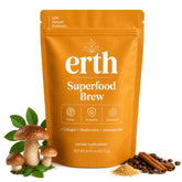 Earth Superfood Brew frente del paquete mostrando diseño y tamaño práctico
