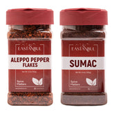 Eastanbul frascos frontales de Aleppo y Sumac, presentación clara y práctica