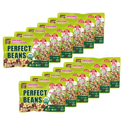 Eat More Beans primer plano de textura de los granos, firmeza y calidad