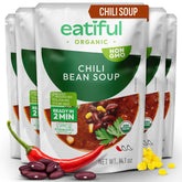 EATIFUL sopa chili frontal del envase mostrando diseño y tamaño práctico