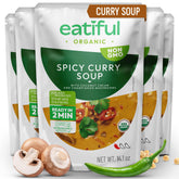 EATIFUL empaque frontal de sopa curry orgánica mostrando la marca y presentación