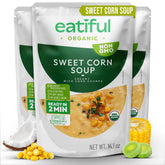 EATIFUL envase frontal mostrando sopa cremosa y marca, conveniencia instantánea