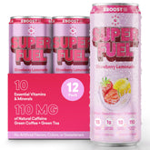 EBOOST lata frontal Strawberry Lemonade mostrando diseño y beneficio refrescante