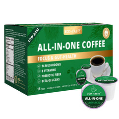 ECO-TASTE frontal del envase K-Cup mostrando diseño y cantidad