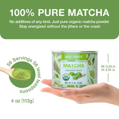 ECO-TASTE polvo textura fina mostrando color verde y fácil disolución