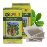 ECOTEAS caja frontal mostrando diseño orgánico y cantidad de bolsas