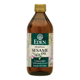 Eden Organic frasco frontal mostrando botella de vidrio y tamaño