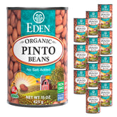 Eden Organic vista frontal de lata mostrando la marca y contenido sin sal