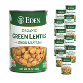 Eden Organic lata frontal mostrando etiqueta y tamaño, conveniencia almacenada