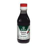 Eden Foods ponzu botella frontal muestra la etiqueta y beneficio sabor brillante