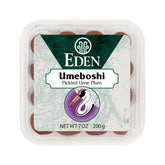 CREATION AND MAINTENANCE OF PURITY IN FOOD frasco frontal de Eden Umeboshi, presentación clara