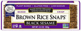 Edward & Sons empaque frontal mostrando crackers y sésamo negro, conveniente para snack