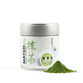 EFOOFAN lata frontal mostrando marca y conservación, mantiene matcha fresco