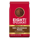 Eight O'Clock Coffee vista frontal del empaque muestra aroma y origen colombiano