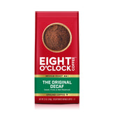 Eight O'Clock front del empaque mostrando diseño y beneficio de frescura