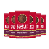 Eight O'Clock Coffee frente del envase mostrando marca y tostado oscuro que inspira confianza