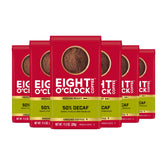 Eight O'Clock frontal del paquete 11.5 oz mostrando marca y beneficio práctico