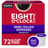 Eight O'Clock Coffee caja frontal 72 K-Cups mostrando conveniencia