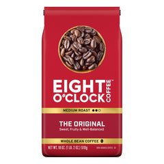 Eight O'Clock Coffee frente del empaque muestra marca y frescura