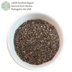 Elanen Naturals detalle de textura de hojas cortadas para infusiones