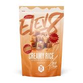 Elev8 Creamy Rice envase frontal mostrando 25 raciones y conveniencia