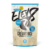 Elev8 Creamy Rice empaque frontal que muestra 25 raciones y beneficio de conveniencia